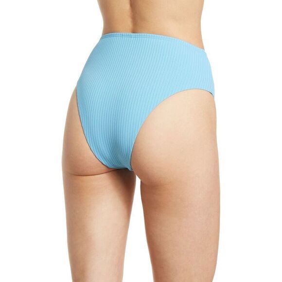 VYB Bikini Bottoms Womens Size M Eye Candy Blu Mid Waisted Retro Ribbed NWT - Picture 8 of 9